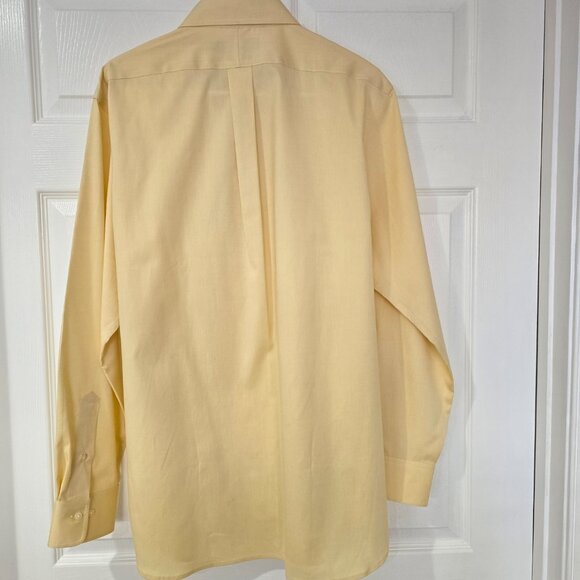 Ralph Lauren Mens Easy Care Long Sleeve Button Up Shirt Yellow Cotton 16.5 34/35 - Picture 6 of 8